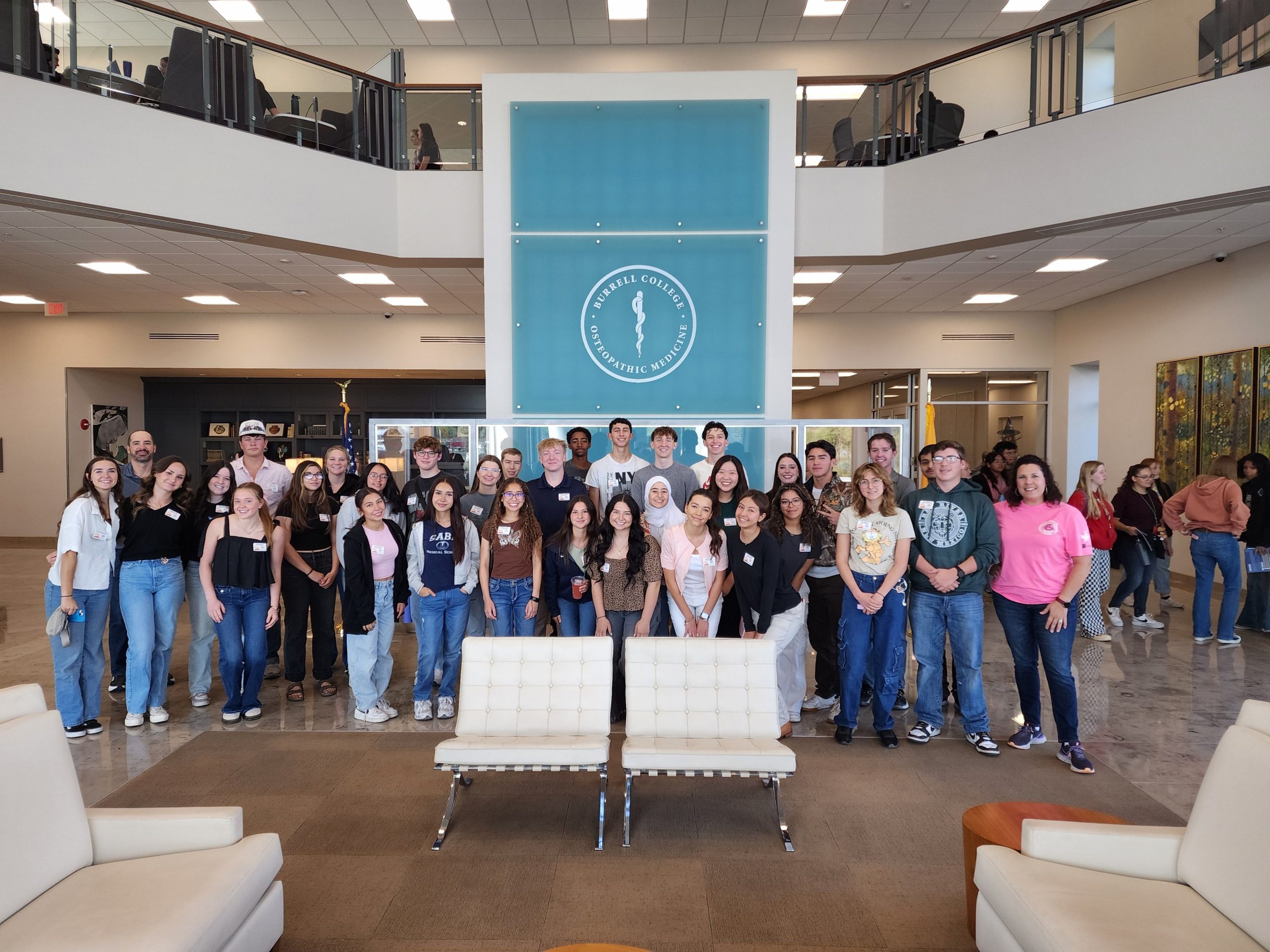 Students taking a photo at Burrell Tour Day