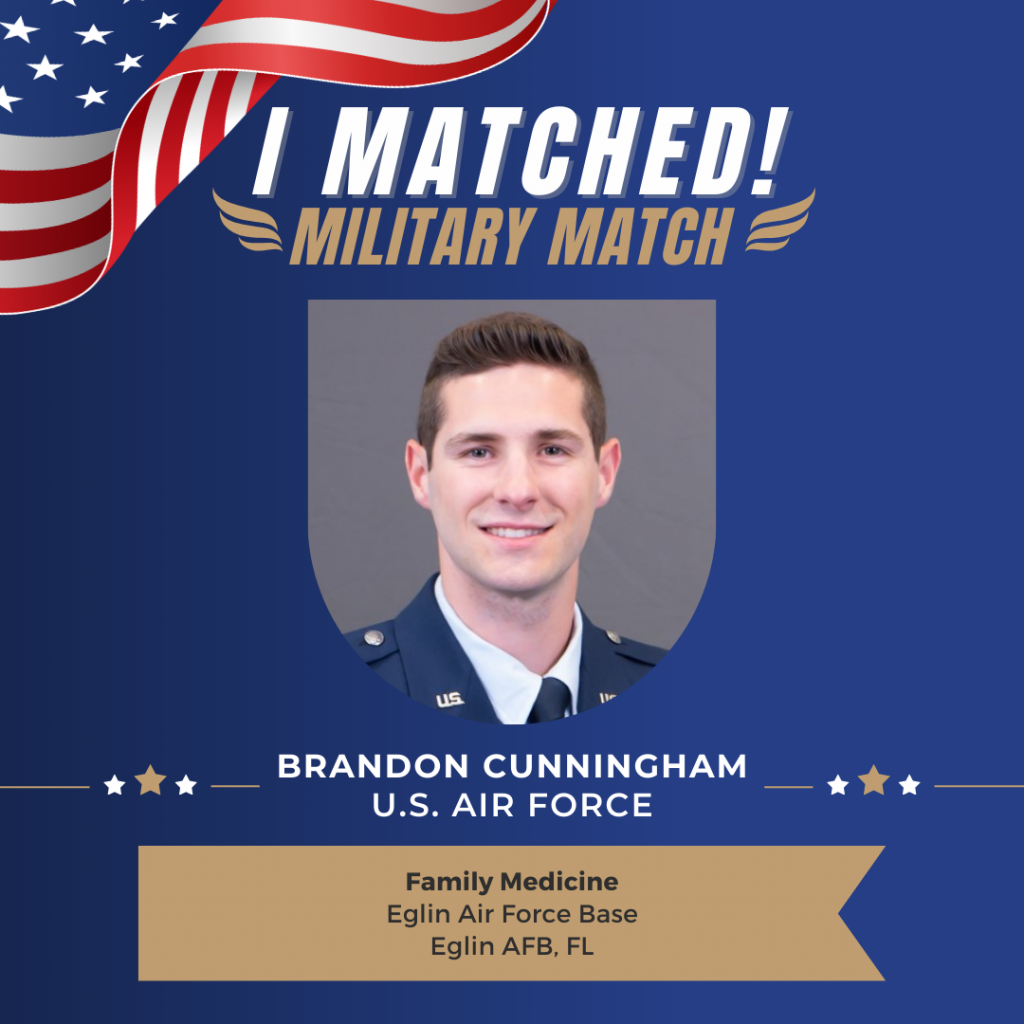 Brandon Cunningham- U.S. Air Force

Family Medicine

Eglin AFB, FL