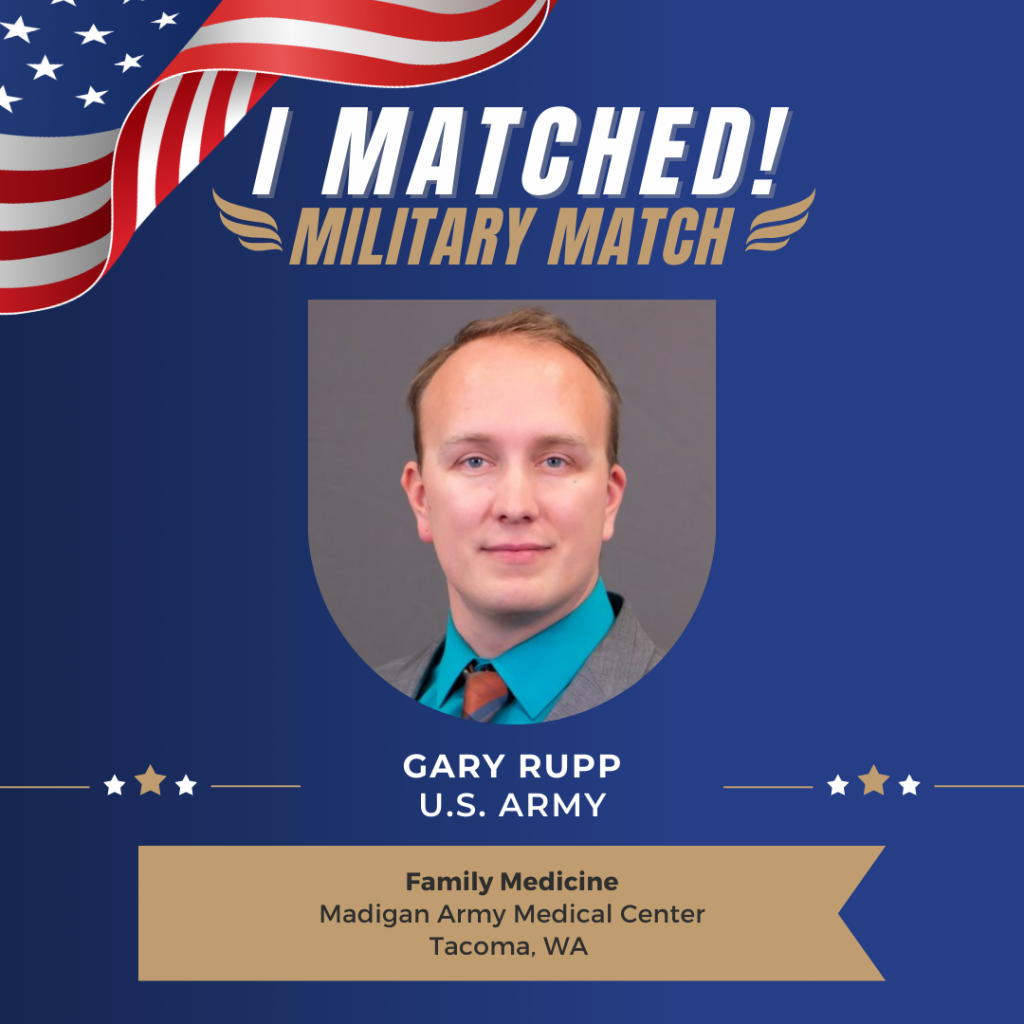 Gary Rupp- U.S. Army

Family Medicine

Madigan Army Medical Center, Tacoma, WA