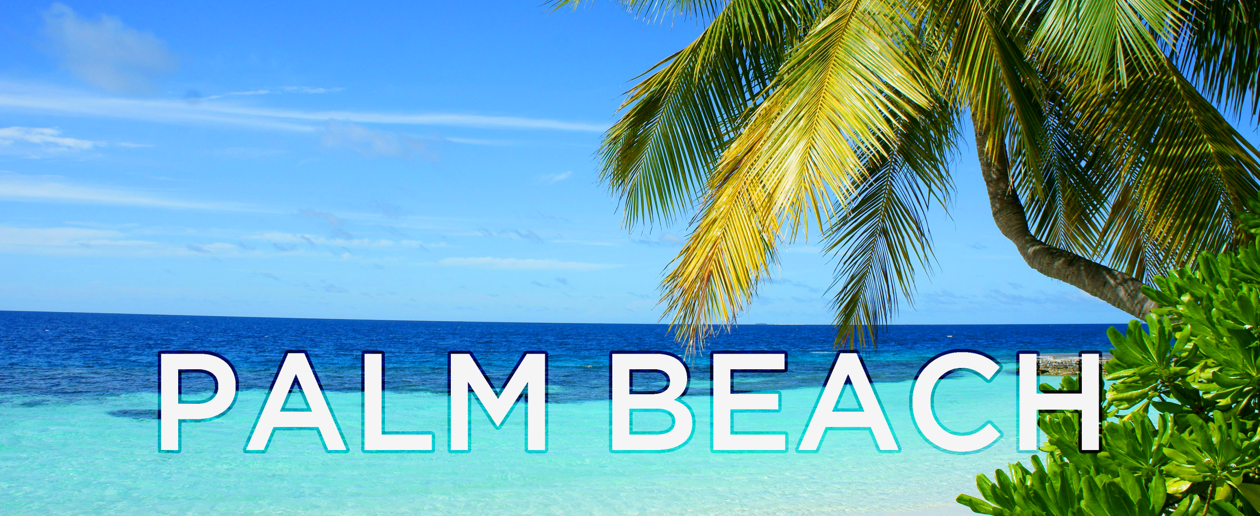 photo of a beach with the text "Palm Beach"